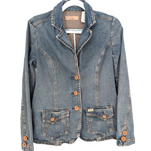 VTG 90s Y2K Levis Womens Denim Jacket Grunge Boho Western‎ Indie Rare Small